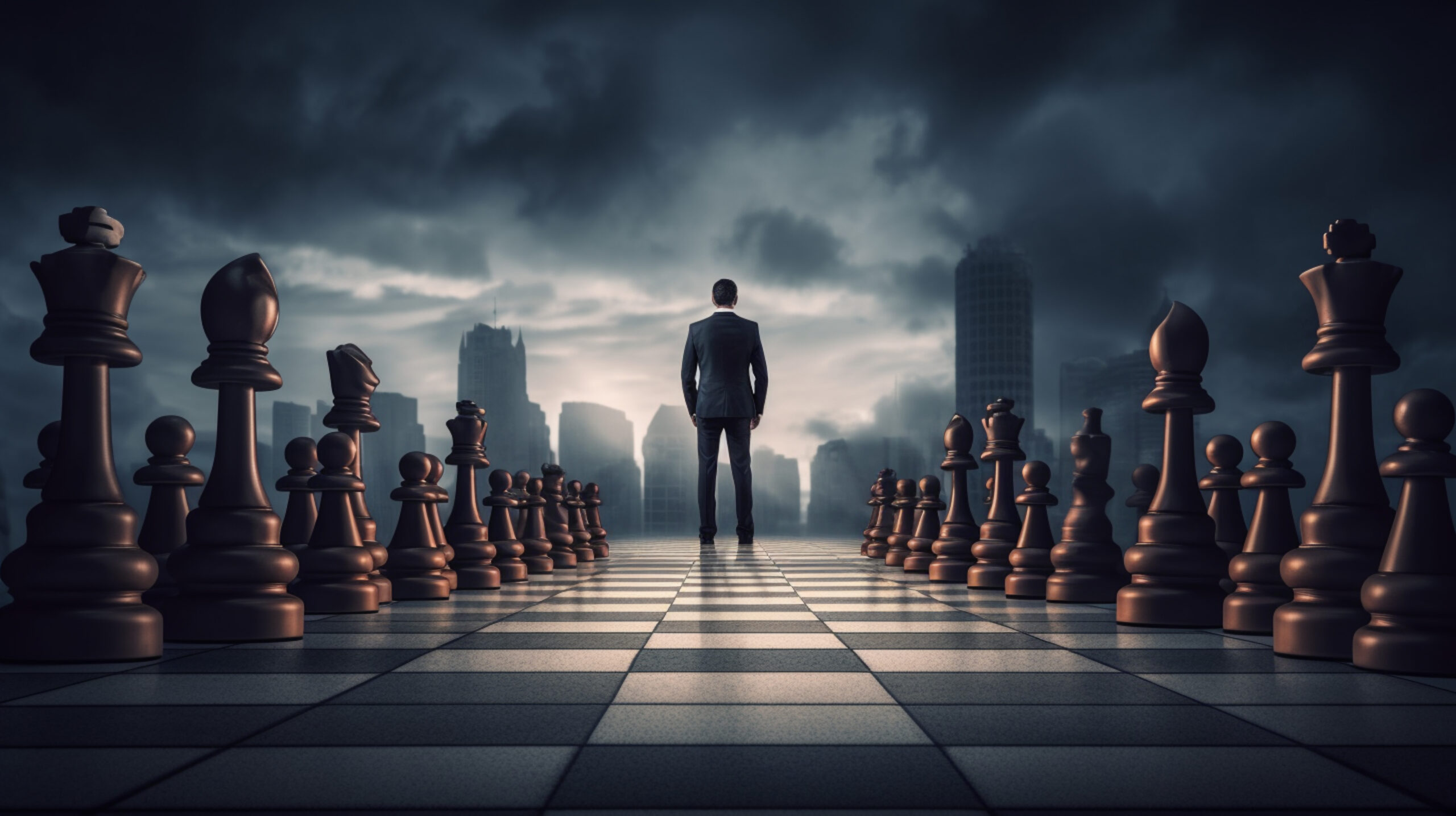 man-stands-chess-board-with-city-background